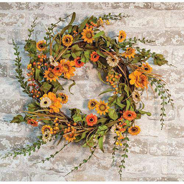 Harvest Daisy Garden Wreath, 22